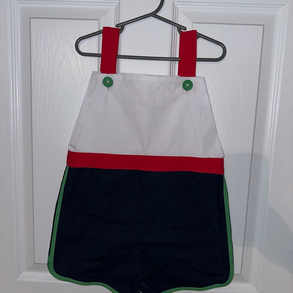 The Beaufort Bonnet Company Red, White, and Navy Overalls